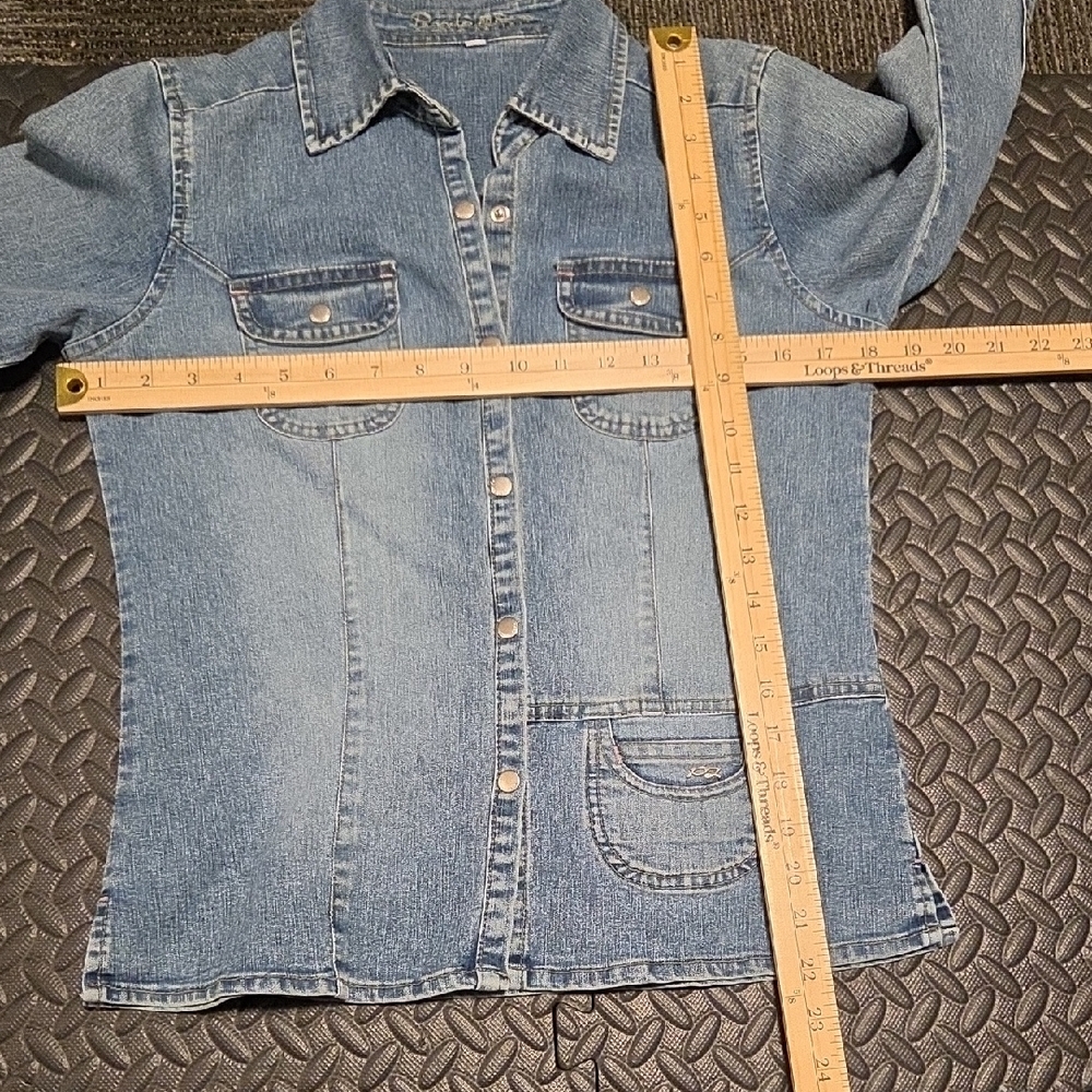 Point Zero Women's Denim Shirt with Snap Buttons Size S - Picture 6 of 8